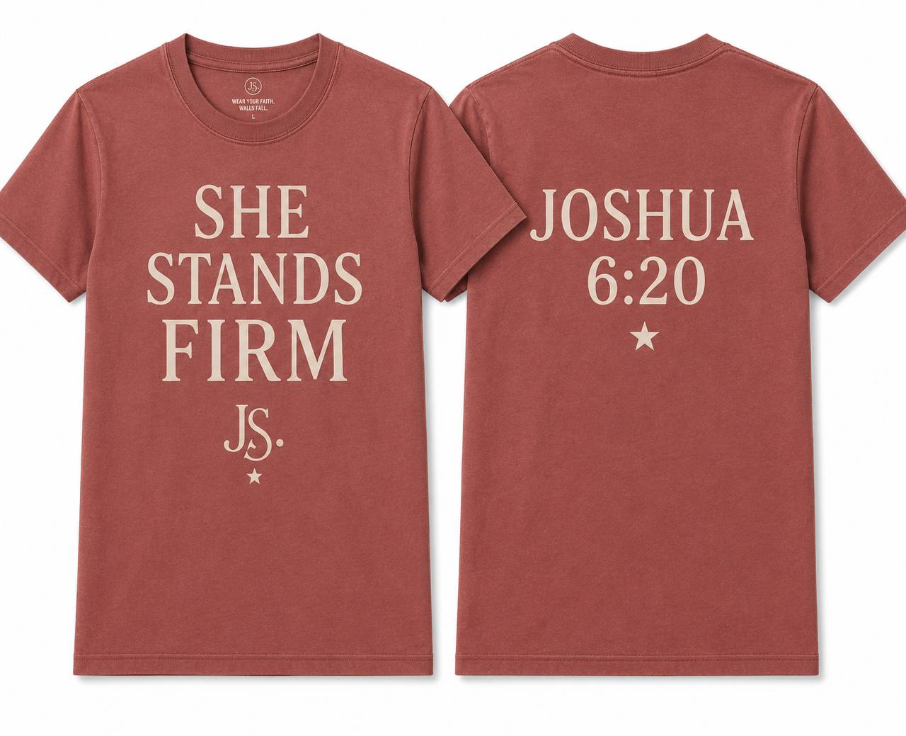 She Stands Firm Tee — Rust